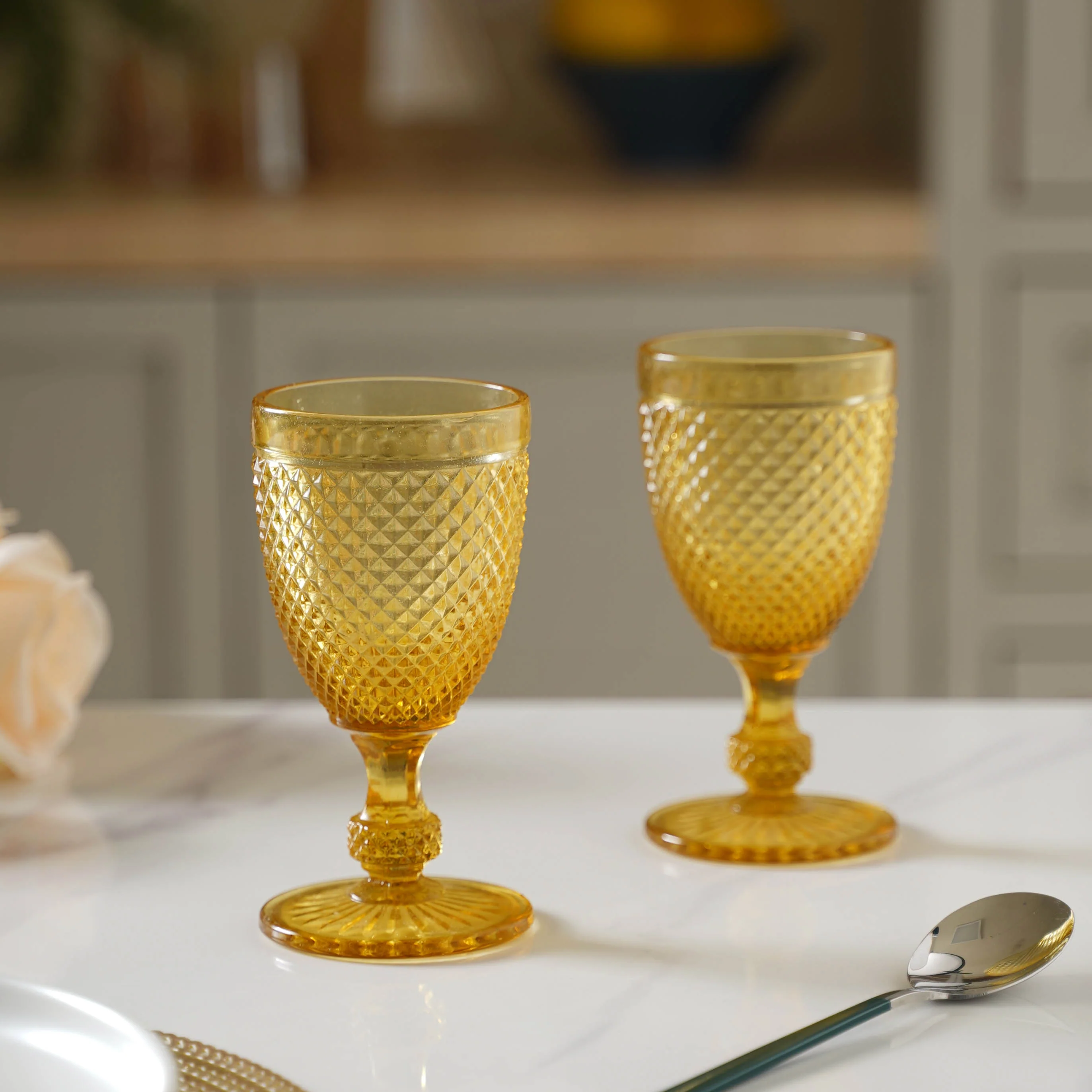Stemmed Crystal Glass Set of 2 - Image 4