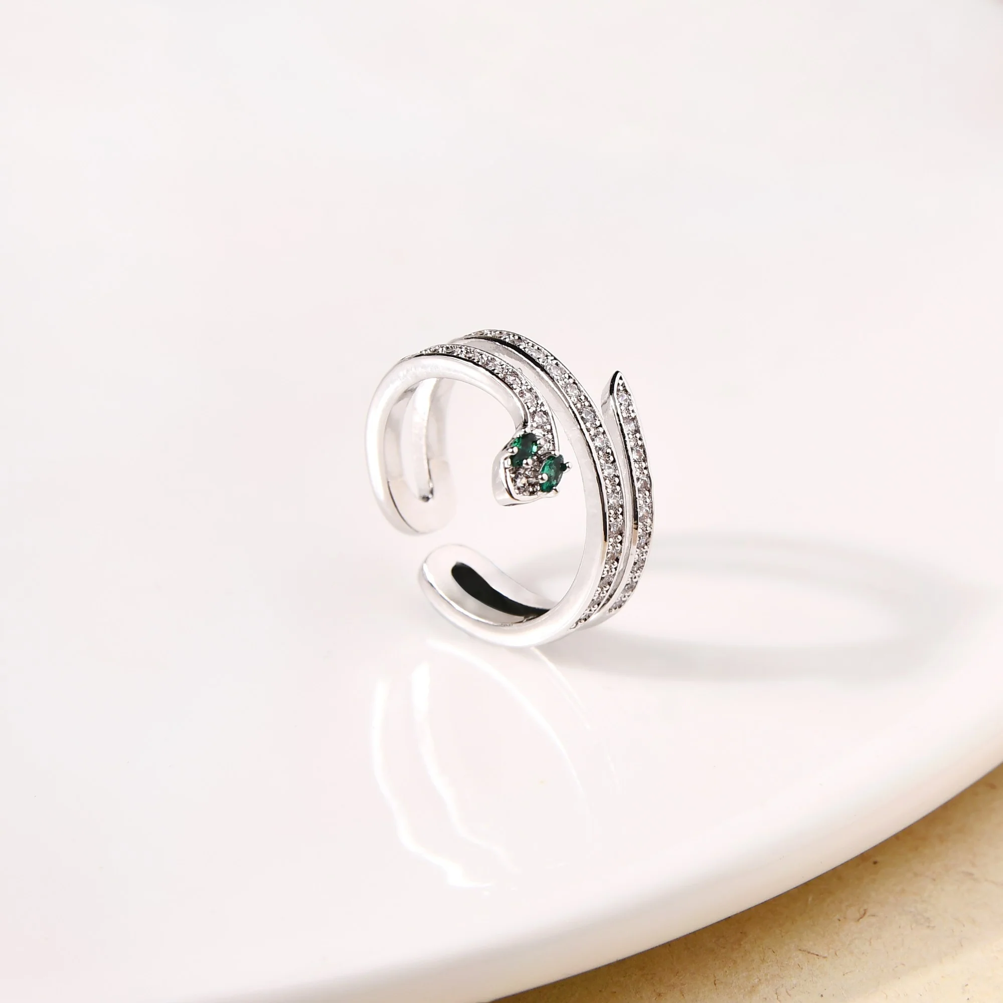 Stone Serpent Ring With Emerald Eyes - Image 6