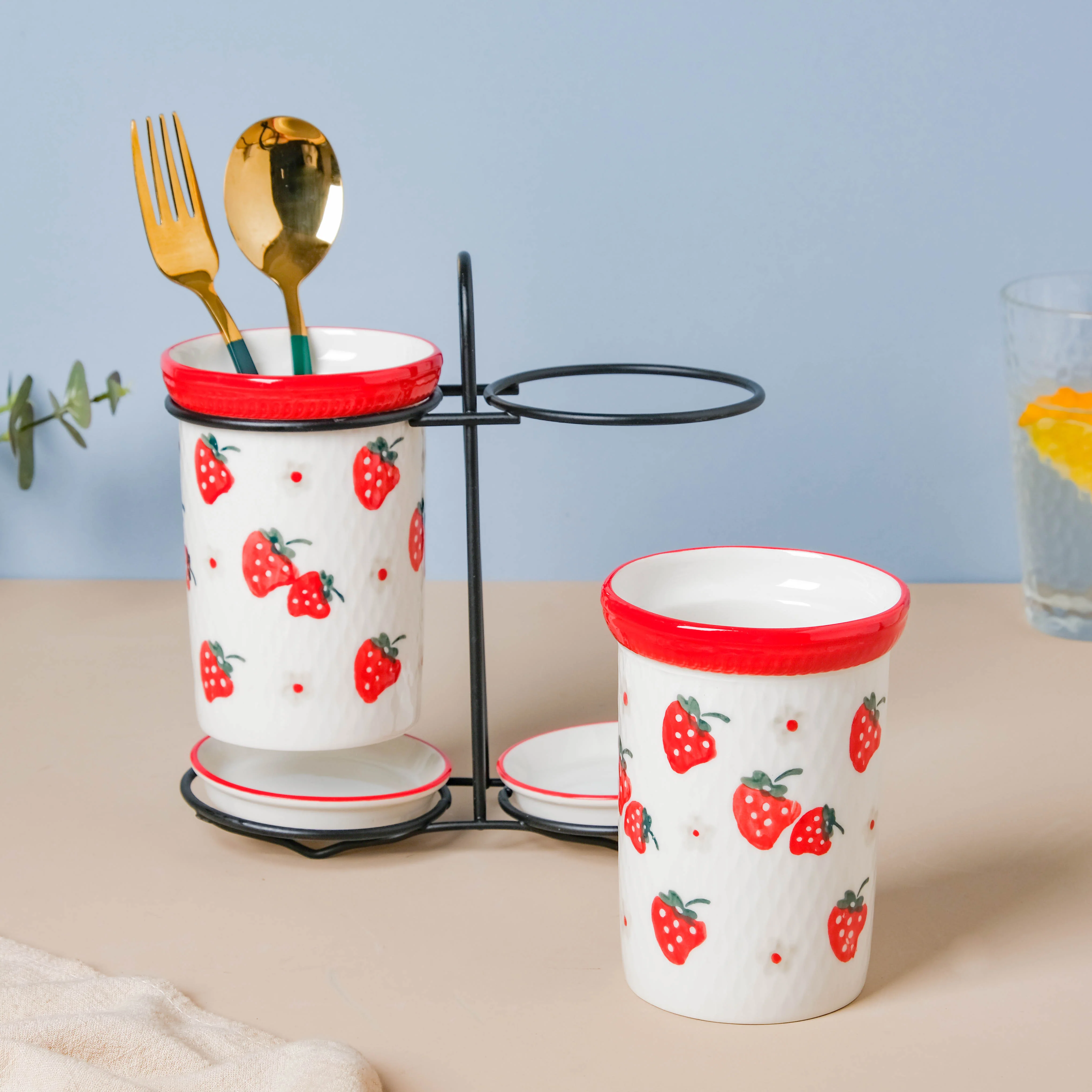 Strawberry Print Chopstick Holder Set of 2 - Image 3