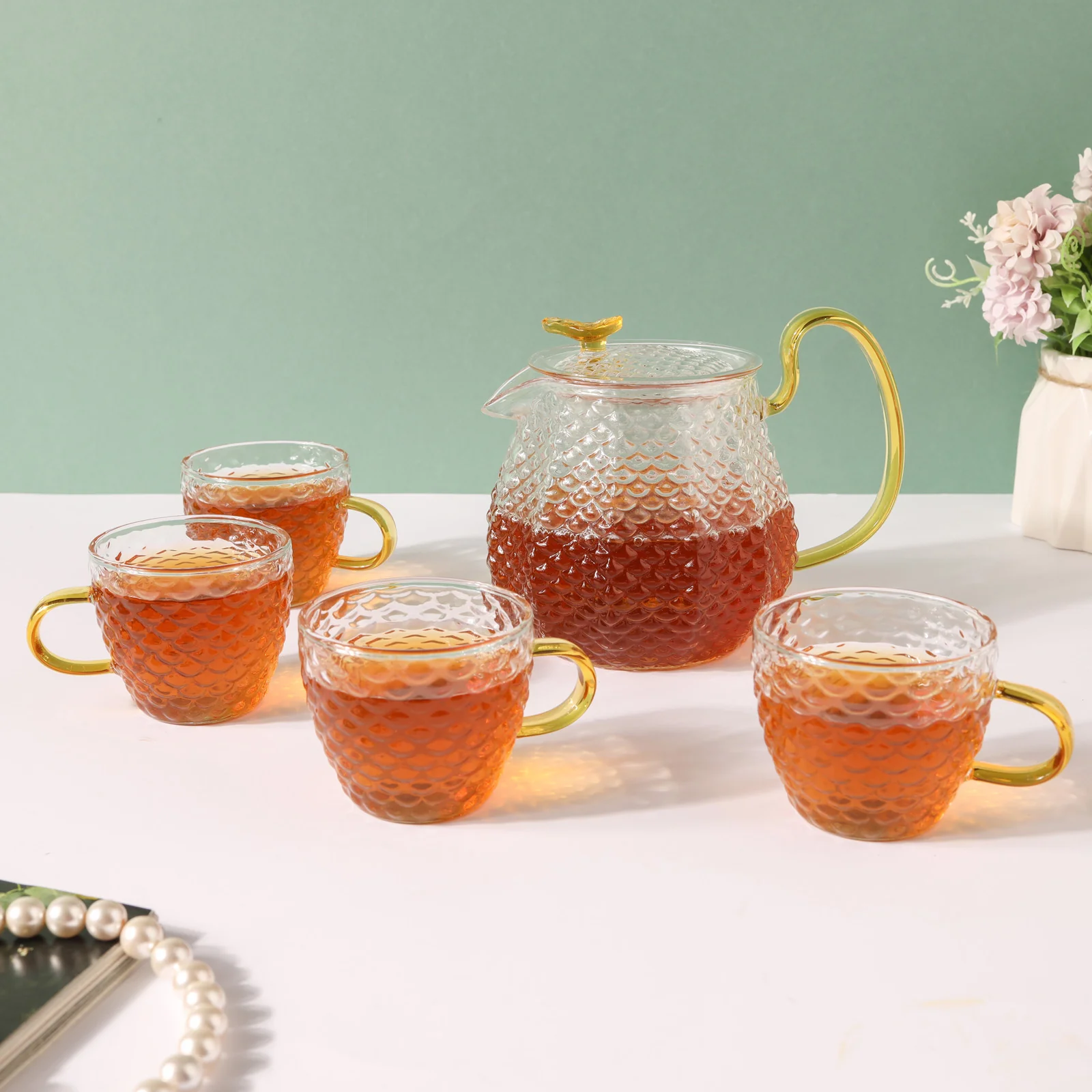 Stylish Glass Tea Set of 5