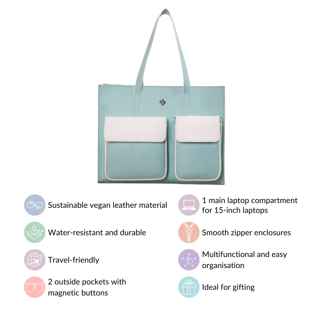 Stylish Travel Tote Bag Turquoise - Image 7