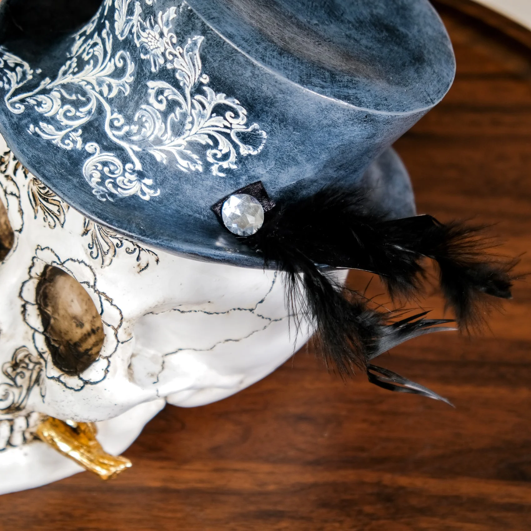 Sugar Skull With Hat Decor Showpiece For Home - Image 8