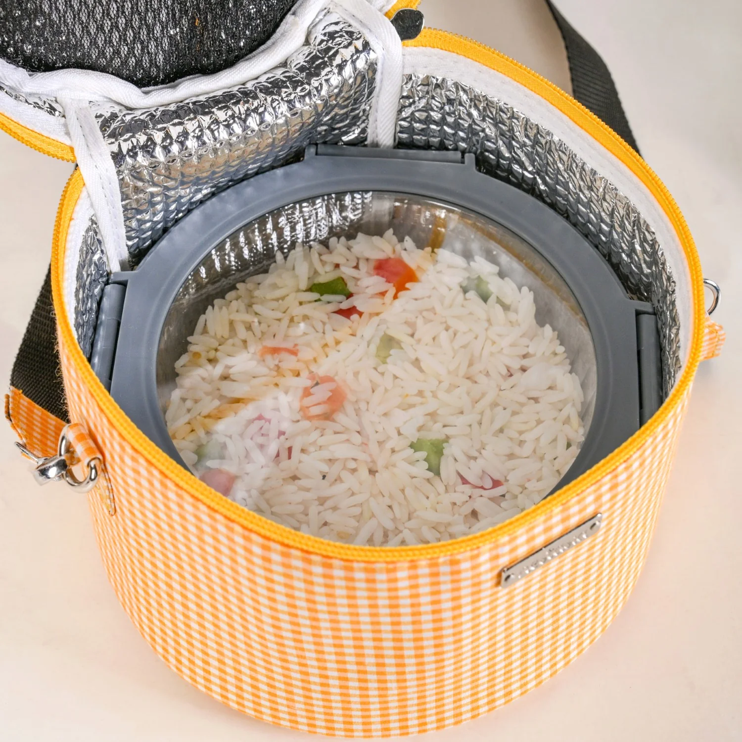 Sunbeam Gingham Insulated Lunch Bag - Image 9