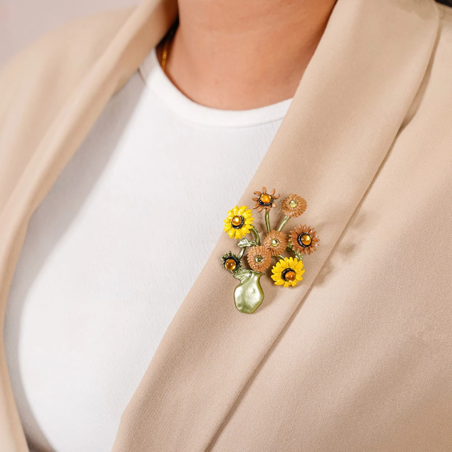 Sunflower Brooch Pin For Women - Image 2
