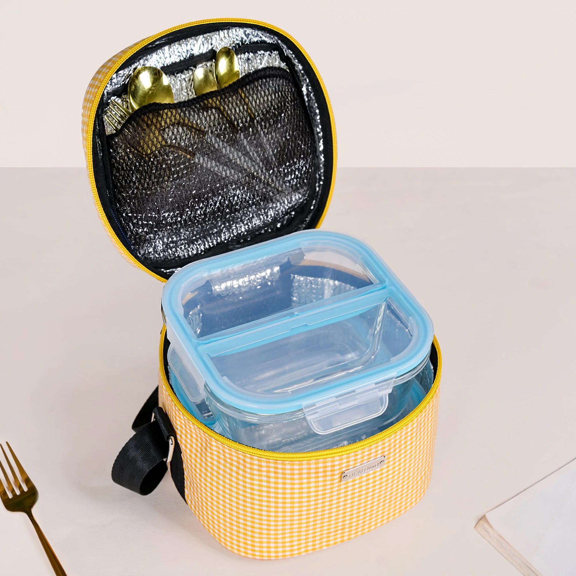 Sunshine Checked Lunch Bag With Insulation - Image 3
