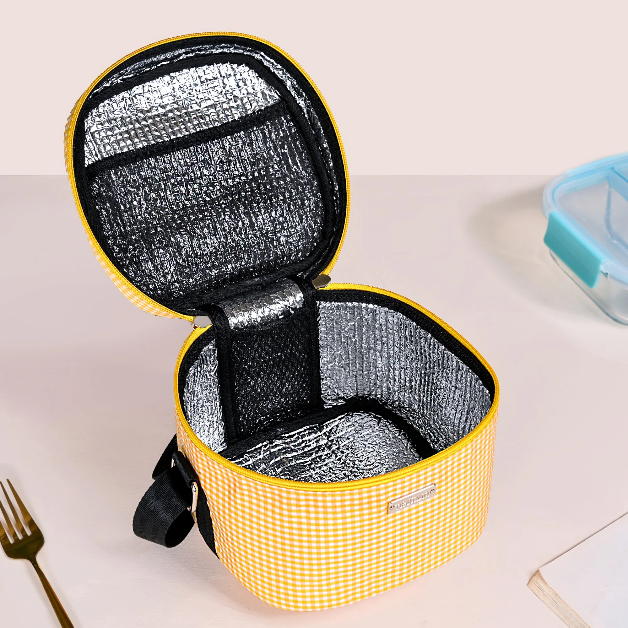 Sunshine Checked Lunch Bag With Insulation - Image 8