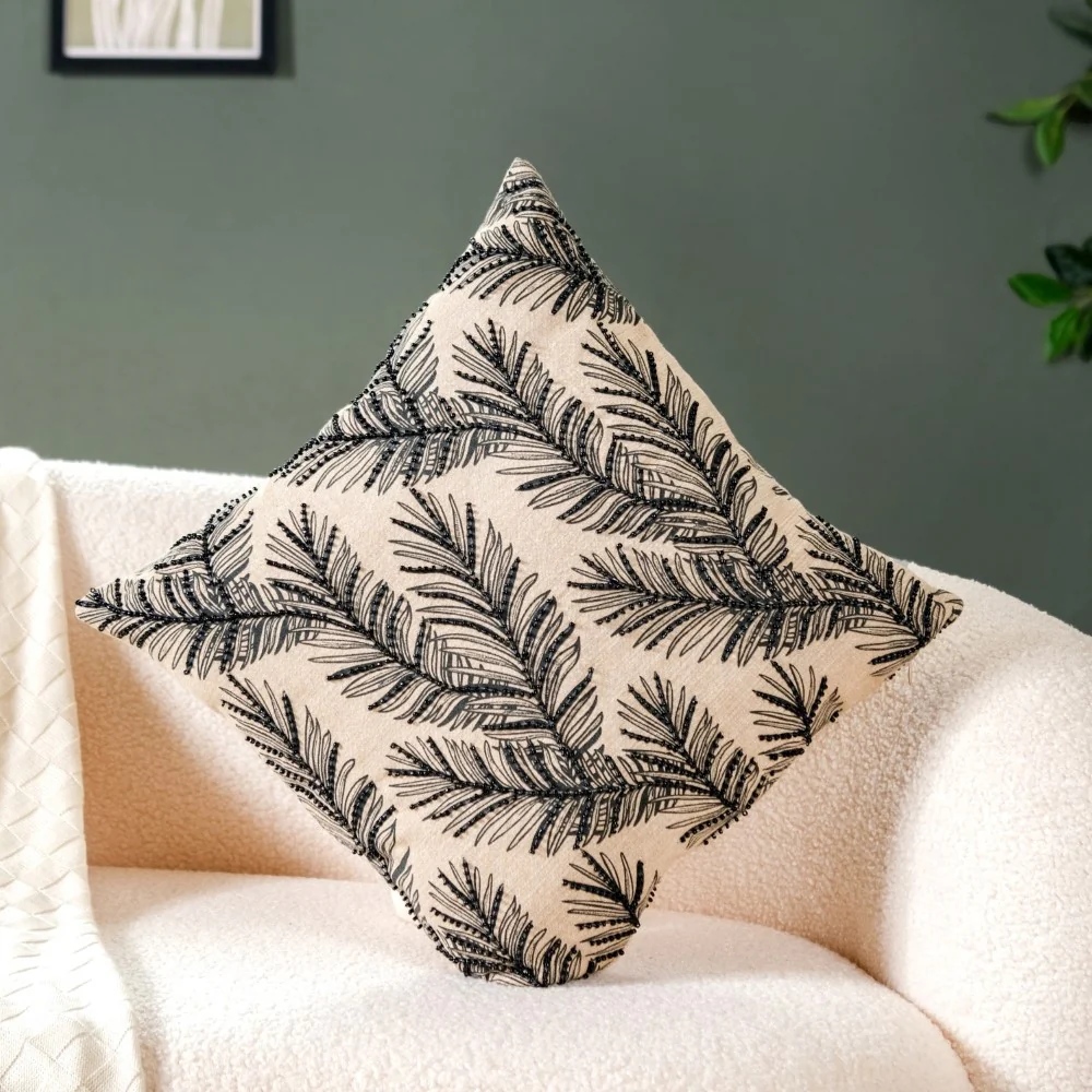 Sustainable Beaded Sofa Cushion Cover 16x16 Inch - Image 2