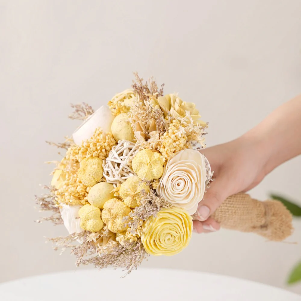 Sustainable Dried Flower Bouquet Yellow - Image 5