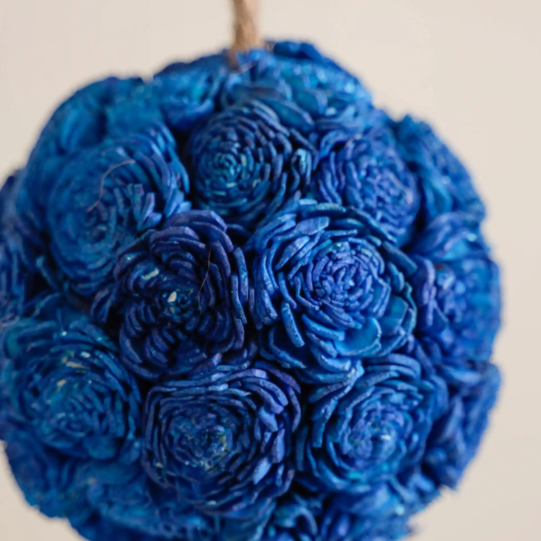 Sustainable Sola Blue Flower Ball Wall Hanging Set Of 4 - Image 9