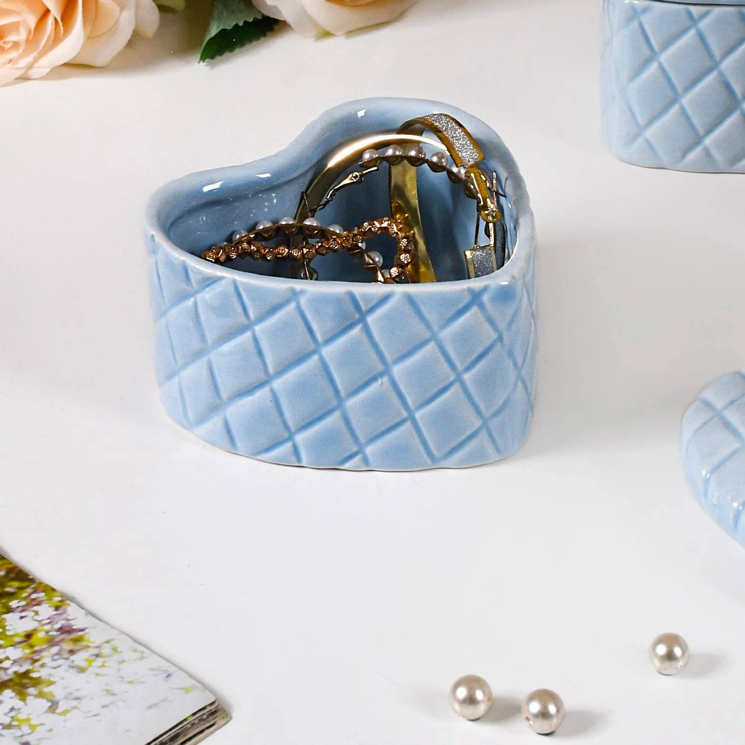 Sweetheart Trinket Ceramic Gift Box Set Of 2 Baby Blue - Image 7