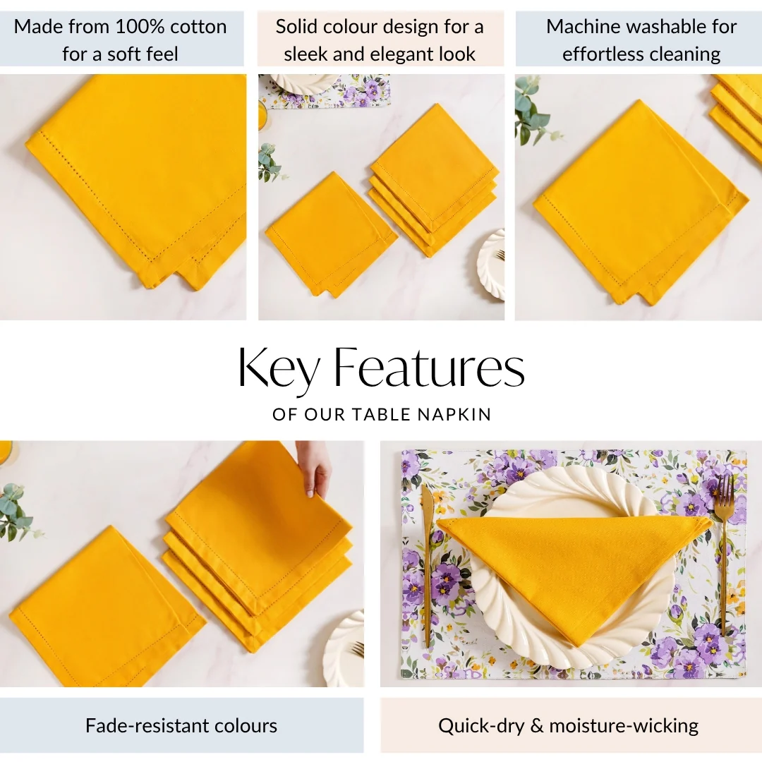 Table Napkin Sunny Yellow Set Of 4 - Image 5