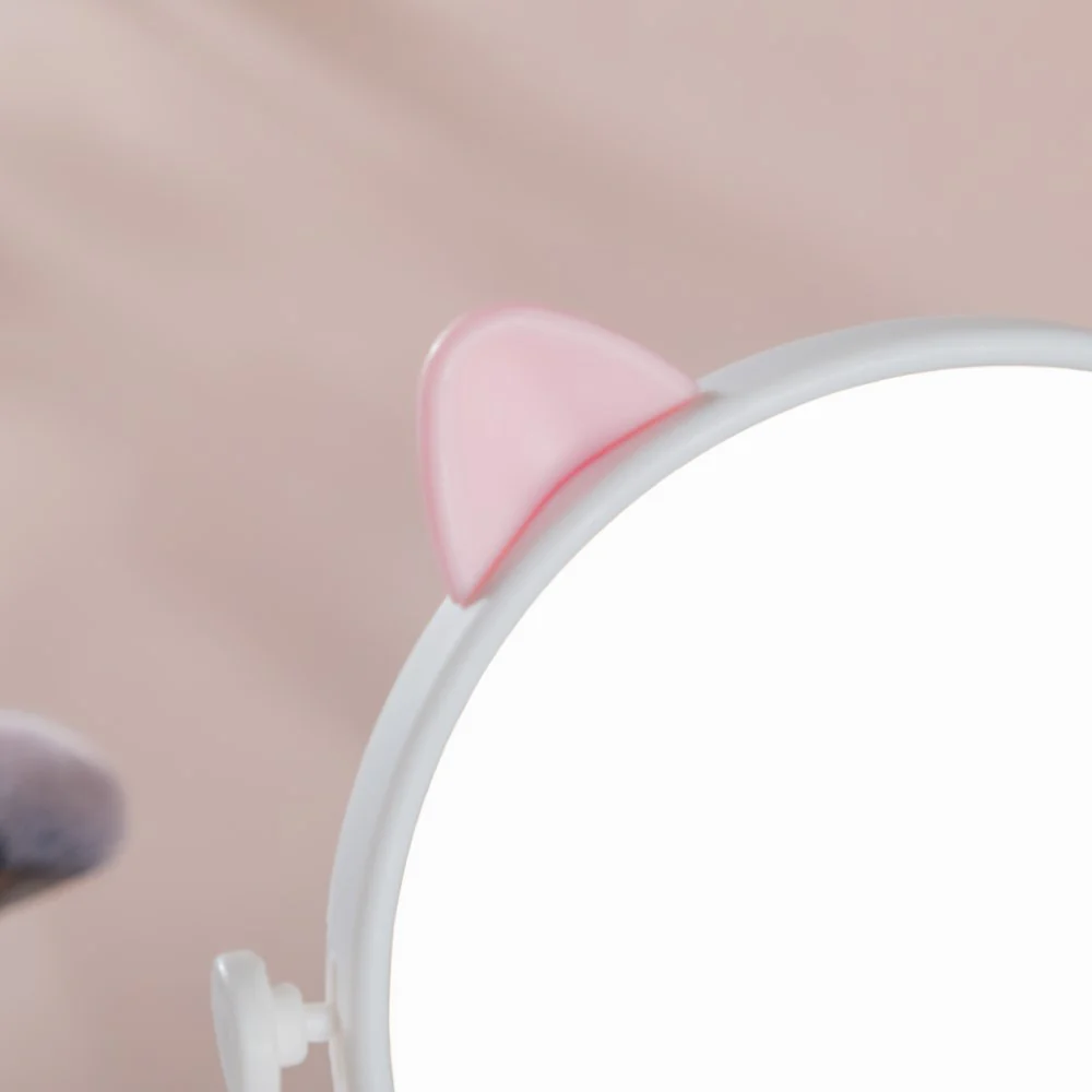 Tabletop Vanity Cat Mirror With Organizer White - Image 6