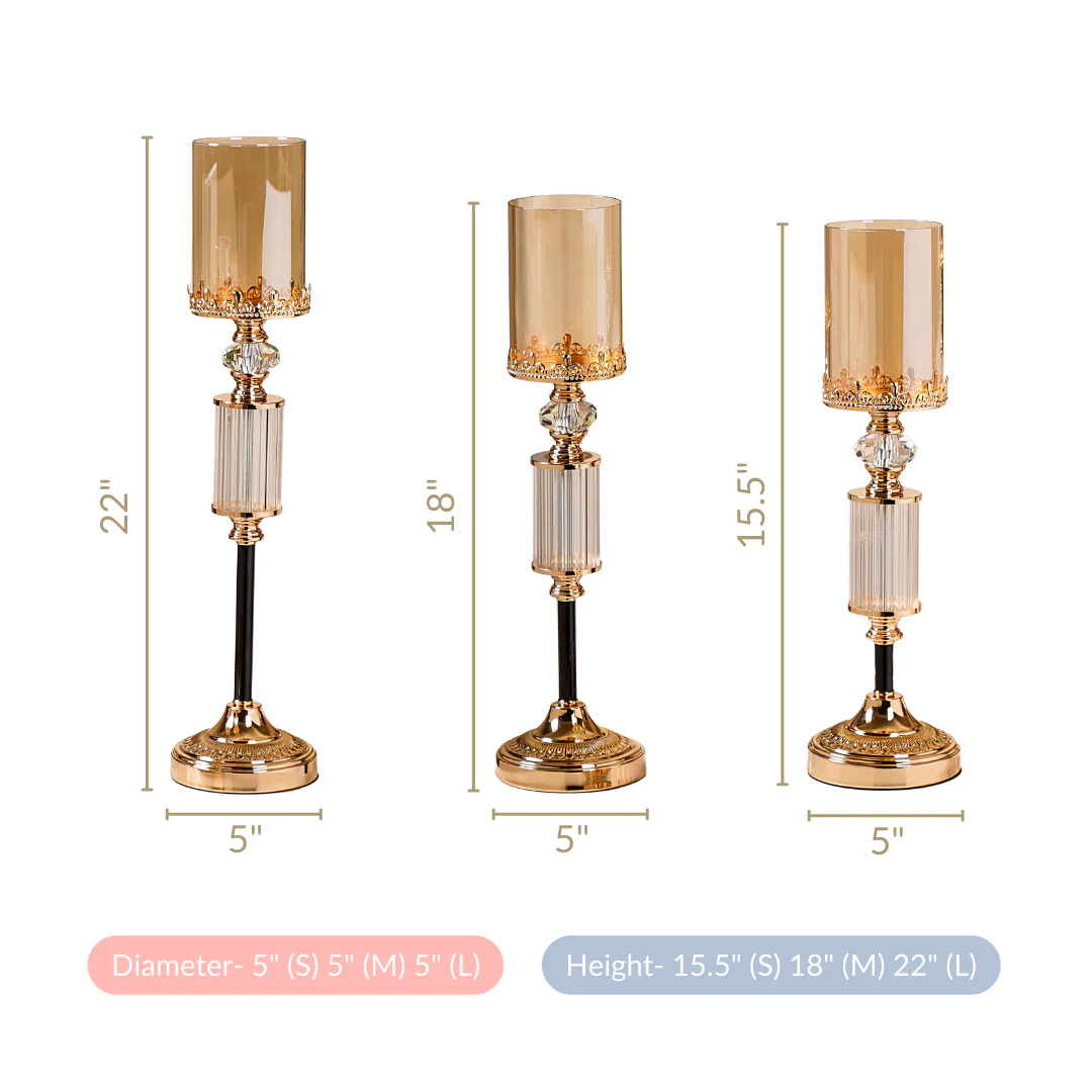 Tall Luxury Floor Candle Holder Set Of 3 - Image 8