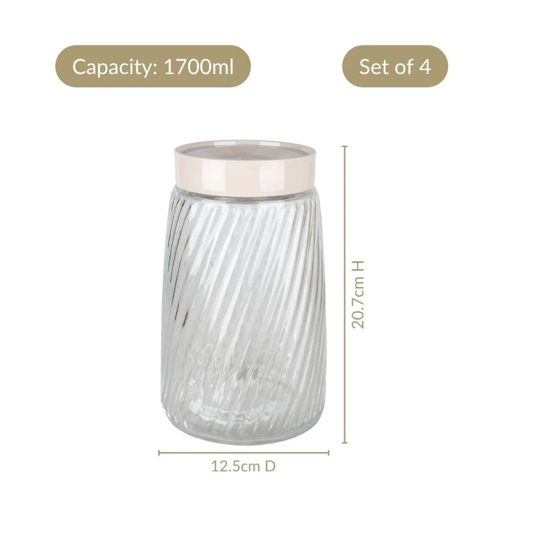 Tall Swirl Jar With Lid Set Of 4 1700ml - Image 4