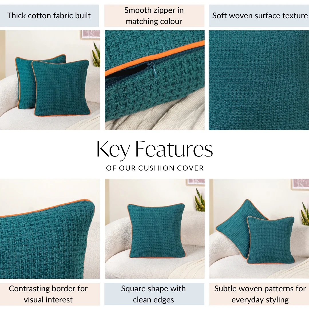 TangTrim Cotton Couch Cushion Cover Set Of 2 - Image 4