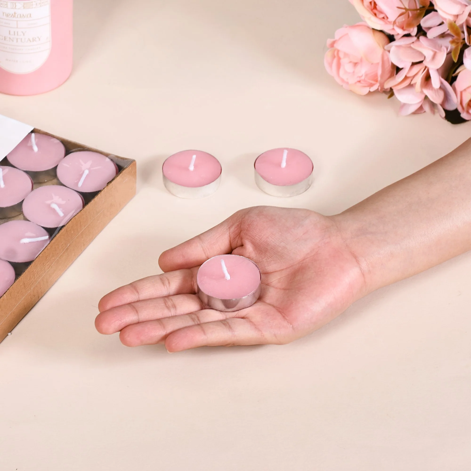 Tealight Candles For Home Decor Pink Set Of 50 - Image 6