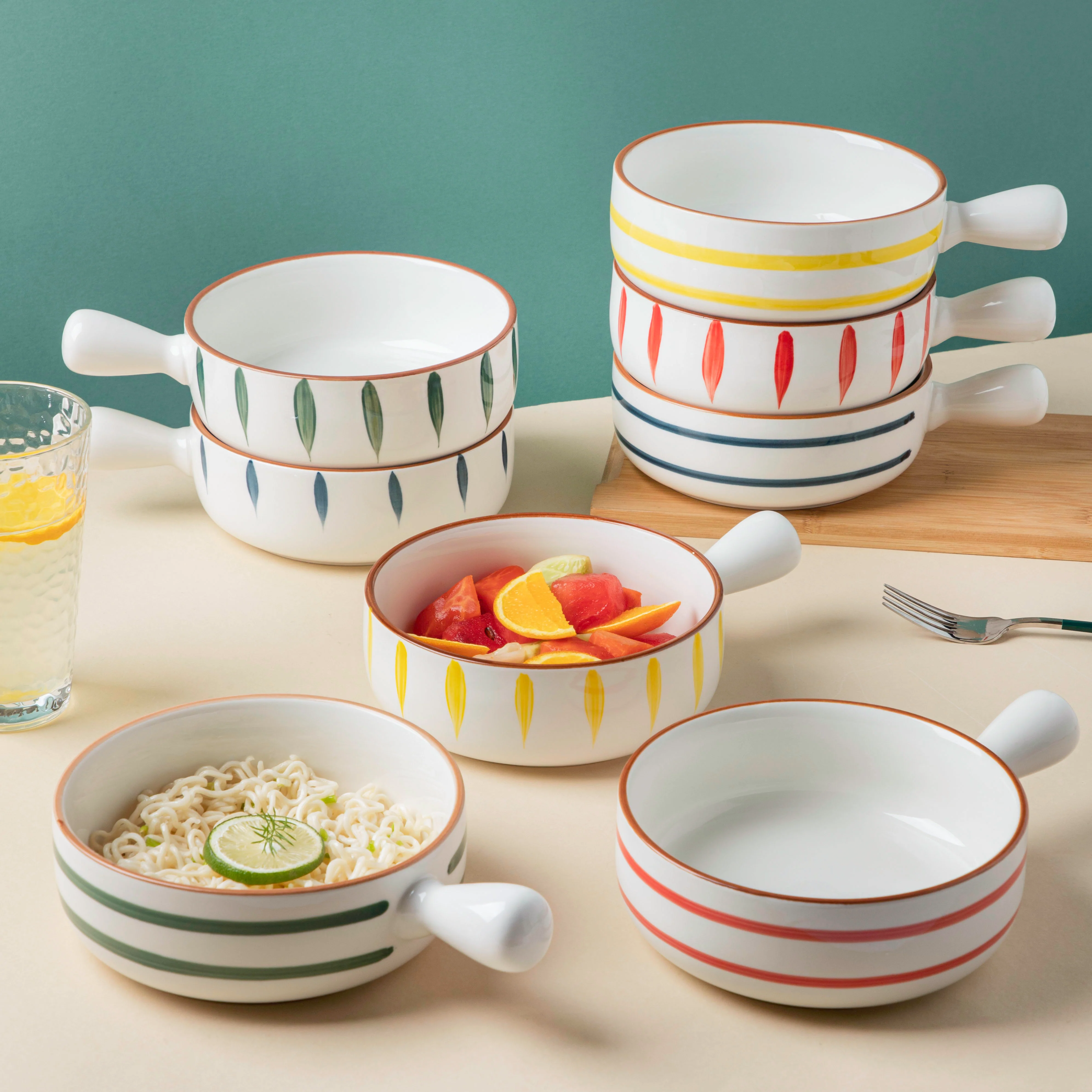 Teardrop Baking Bowl With Handle Yellow - Image 6