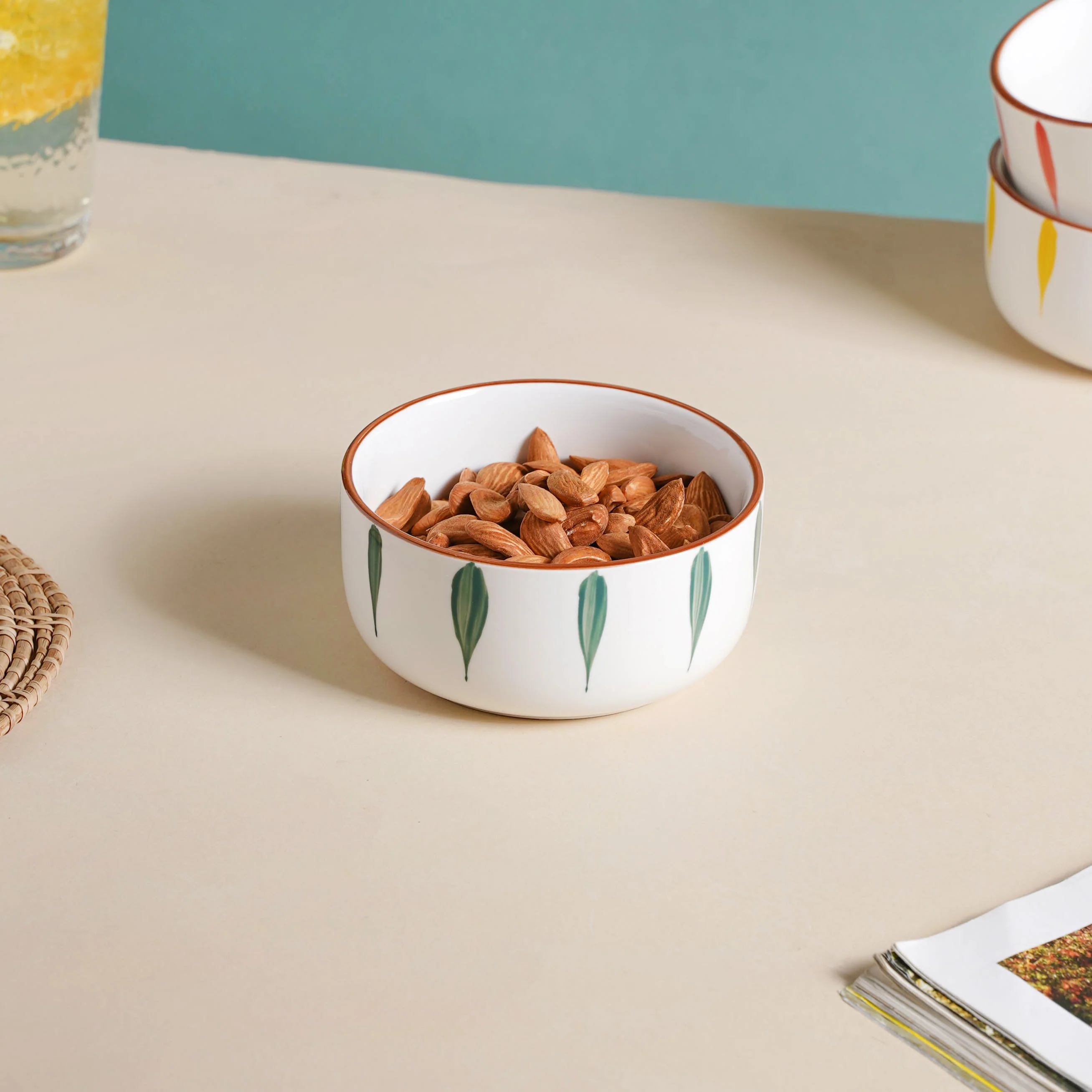 Teardrop Ceramic Soup Bowl Green - Image 3