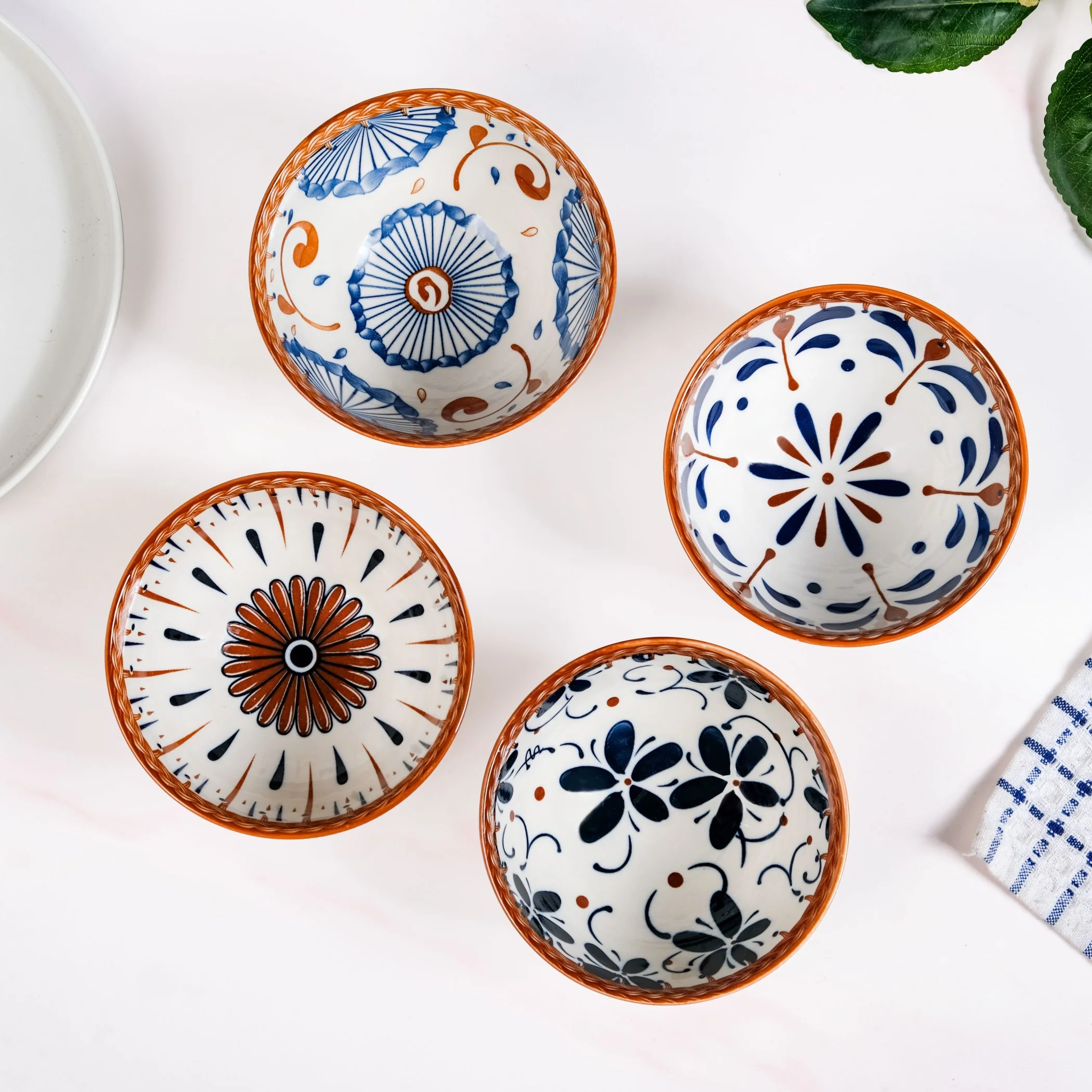 Terra Indigo Ceramic Bowls Set Of 4 300ml - Image 2
