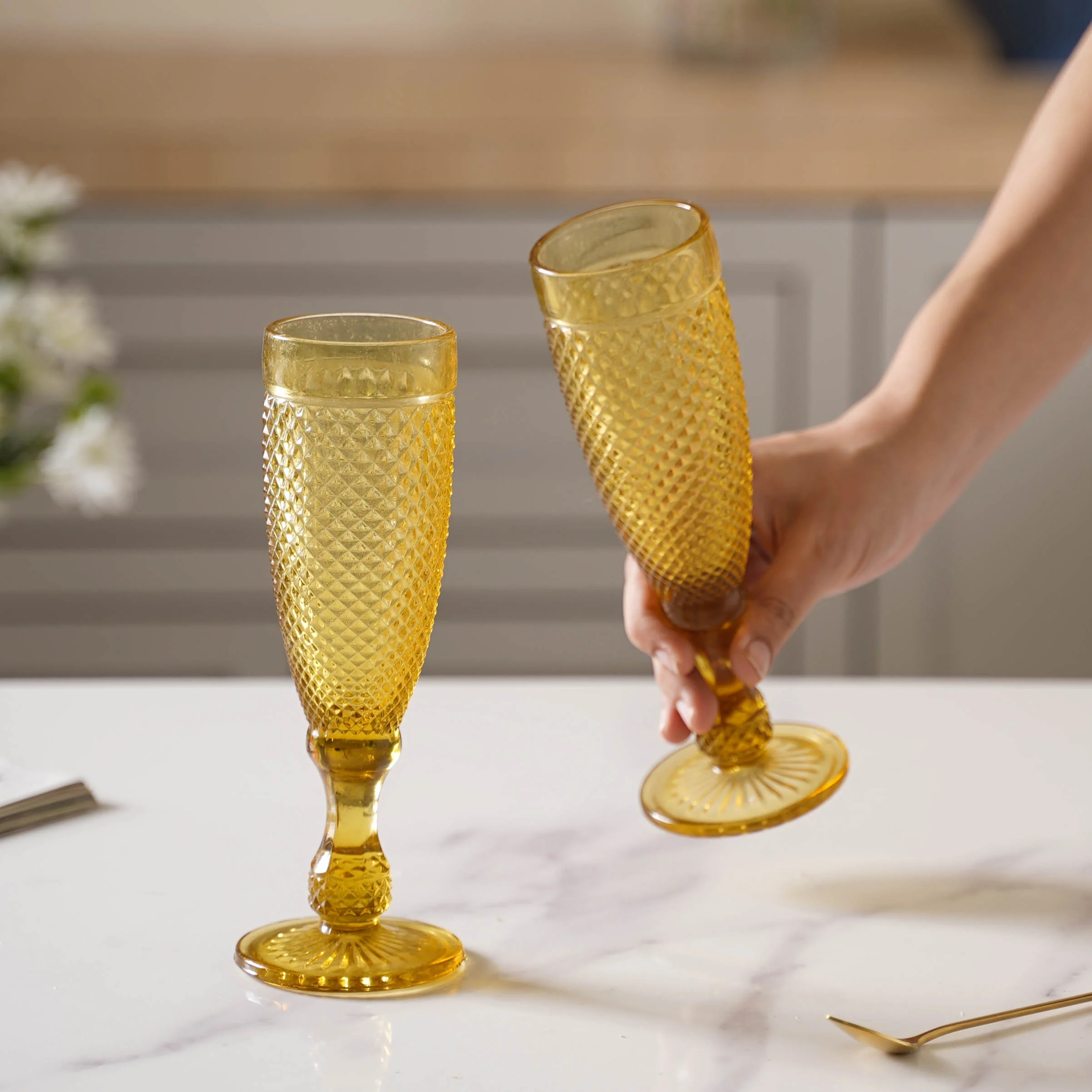 Textured Crystal Drinking Glass Set of 2 - Image 5
