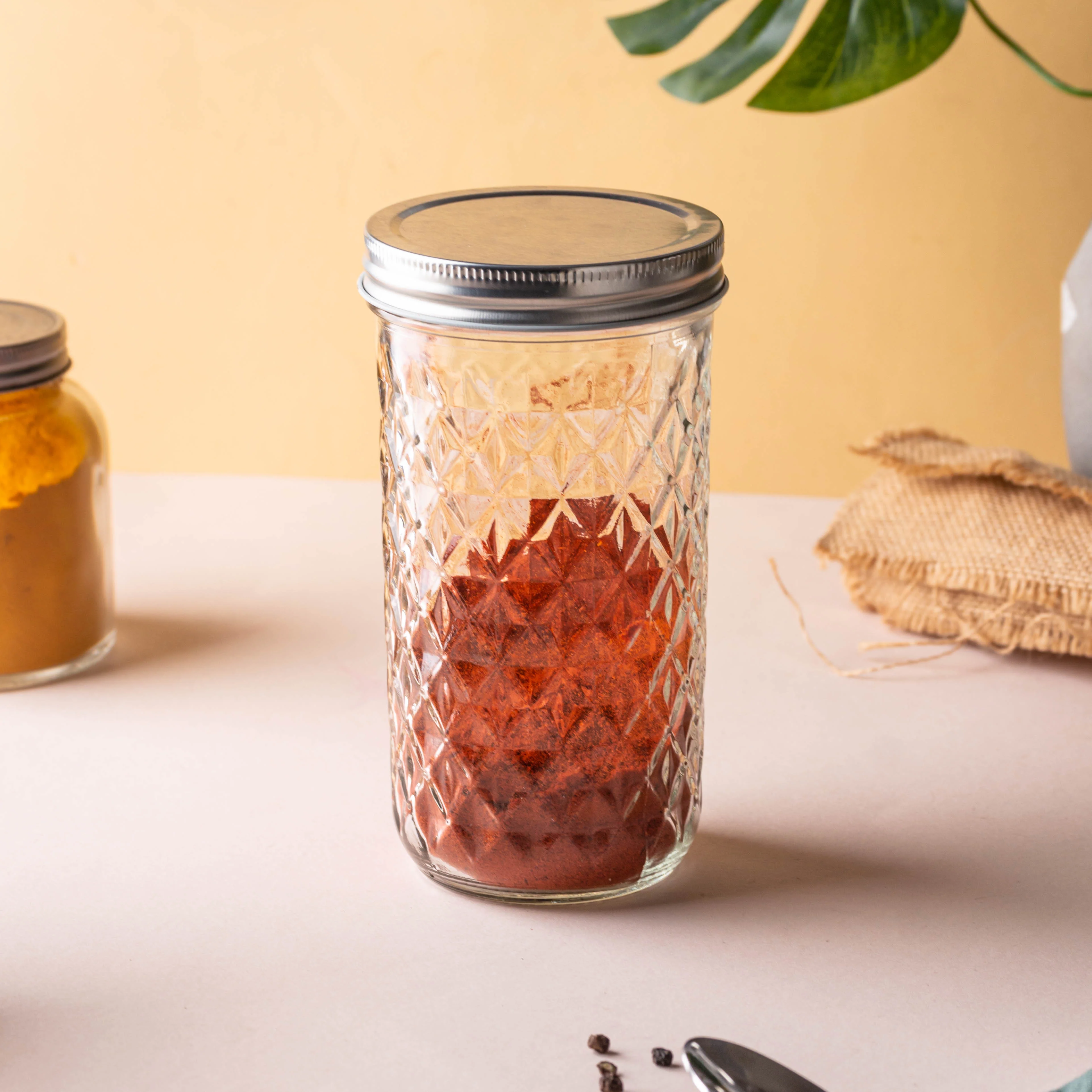 Textured Mason Jar Large Set of 4 - Image 8