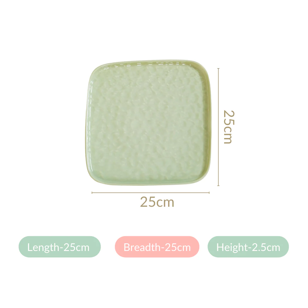 Textured Square Dinner Plate Sage Green Set Of 4 10 Inch - Image 6