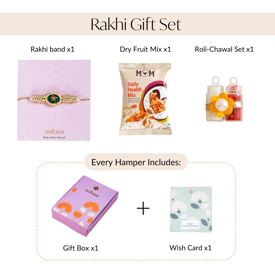 The Royal Emerald Rakhi Gift Set - Image 4