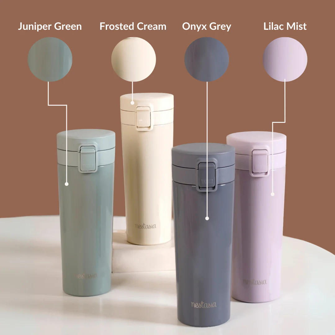 Thermox Vacuum Insulated Water Bottle With Strainer Lilac Mist 450ml - Image 12