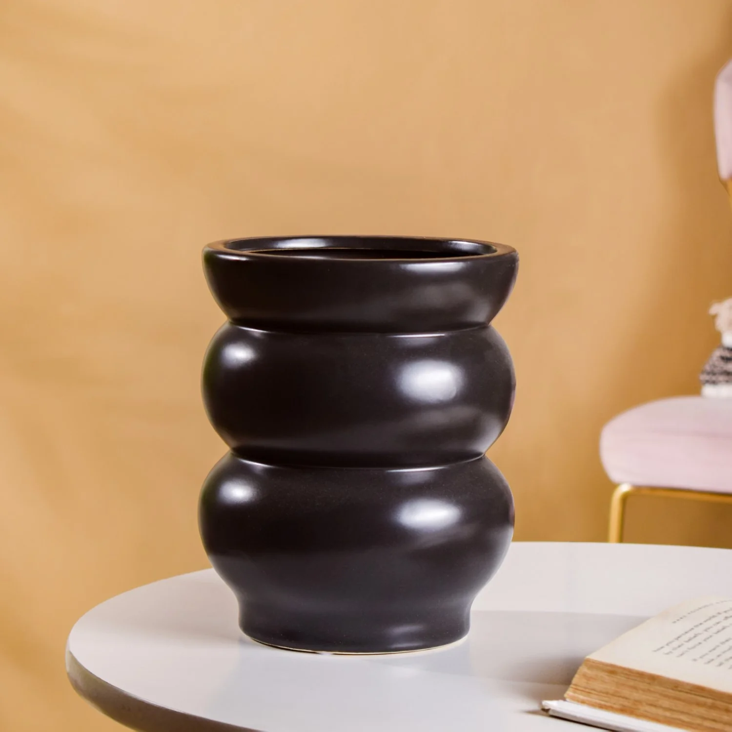 Tier Design Ceramic Vase Black - Image 4