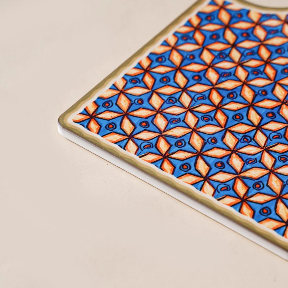 Tile Patterned Ceramic Platter 7 Inch - Image 5
