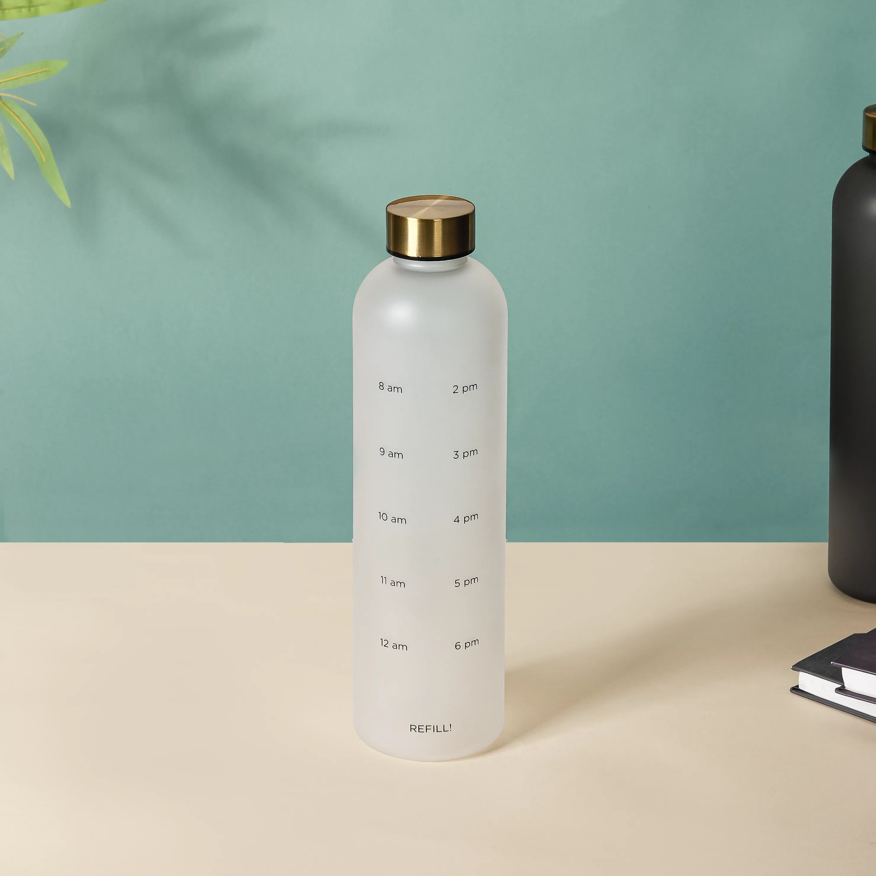 Time Marker Matte Water Bottle White 1L Set Of 2 - Image 3