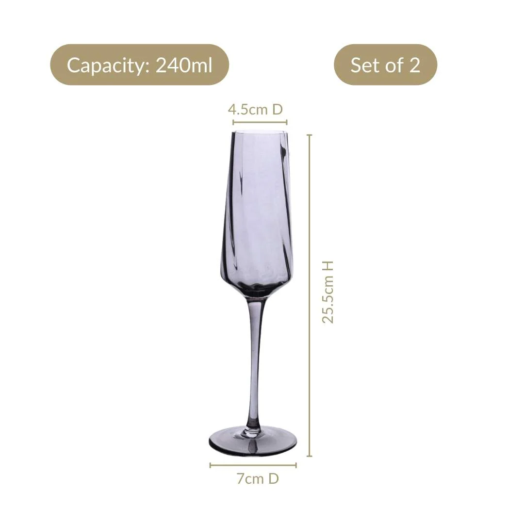 Tinted Champagne Glass Set Of 2 240ml - Image 4