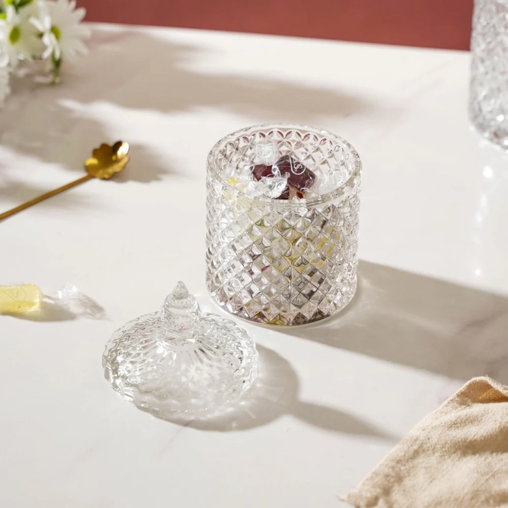 Transparent Crystal Glass Small Candy Jar 250 ml - Image 4