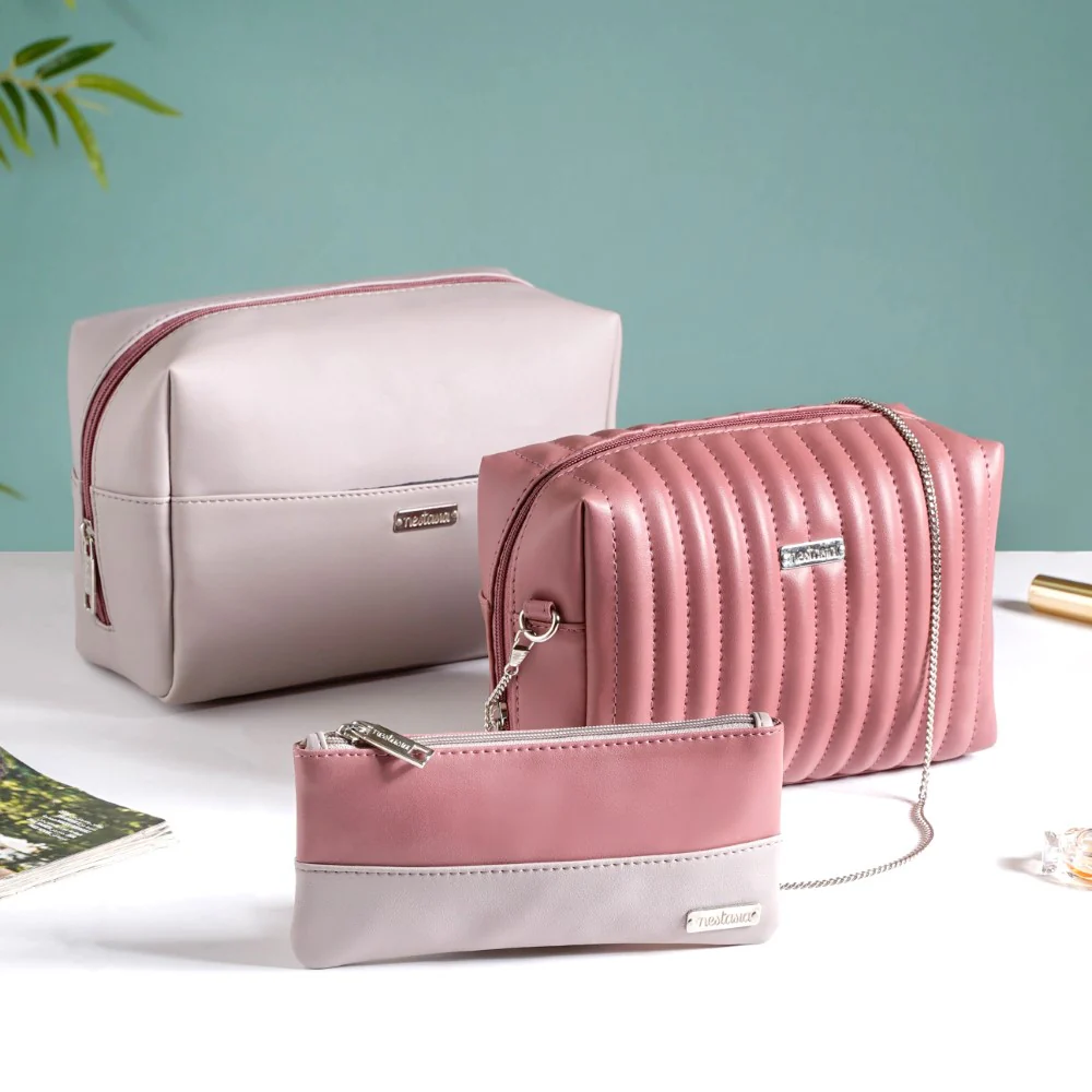 Travel Bags For Women Set of 3 Pink - Image 10