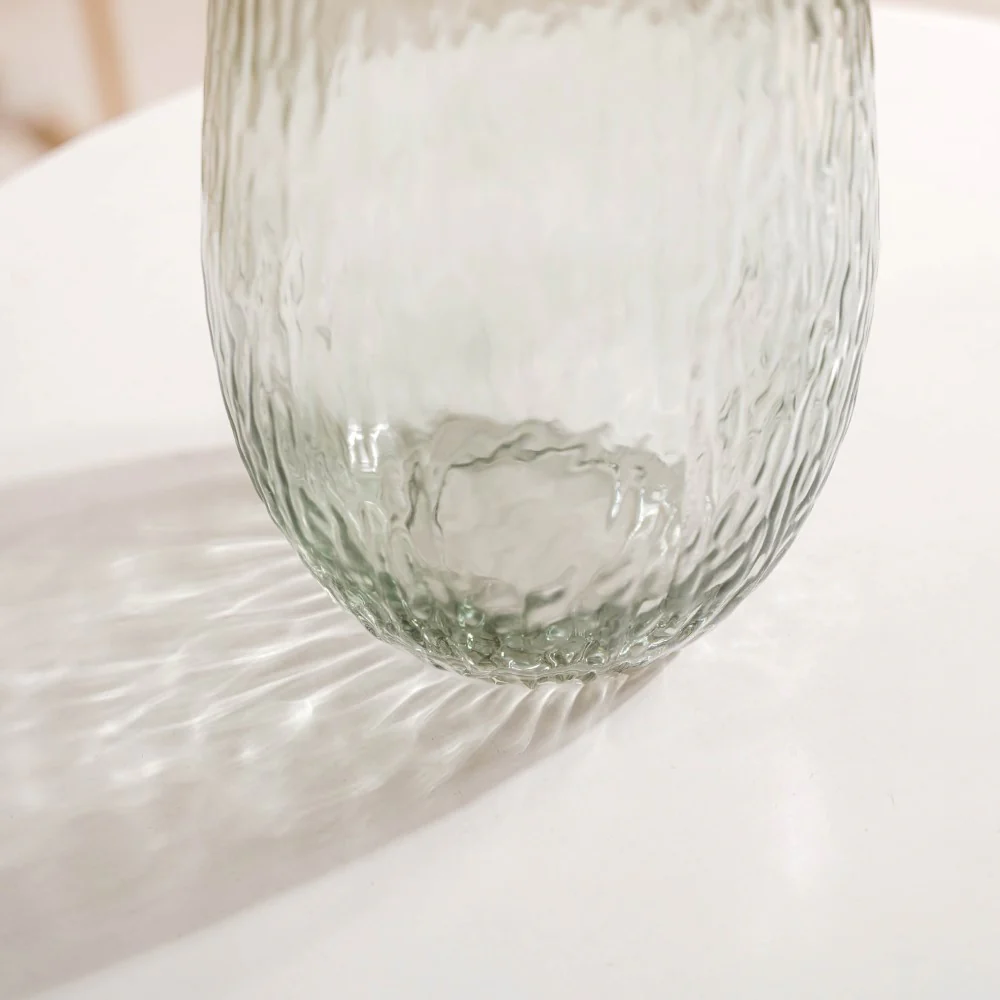 Tree Bark Textured Glass Vase Grey - Image 9