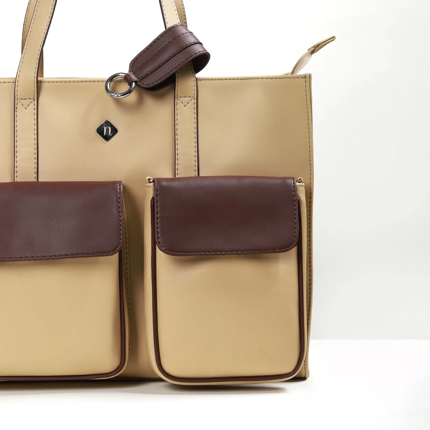 Trendy Tote Bag For Women Beige - Image 10