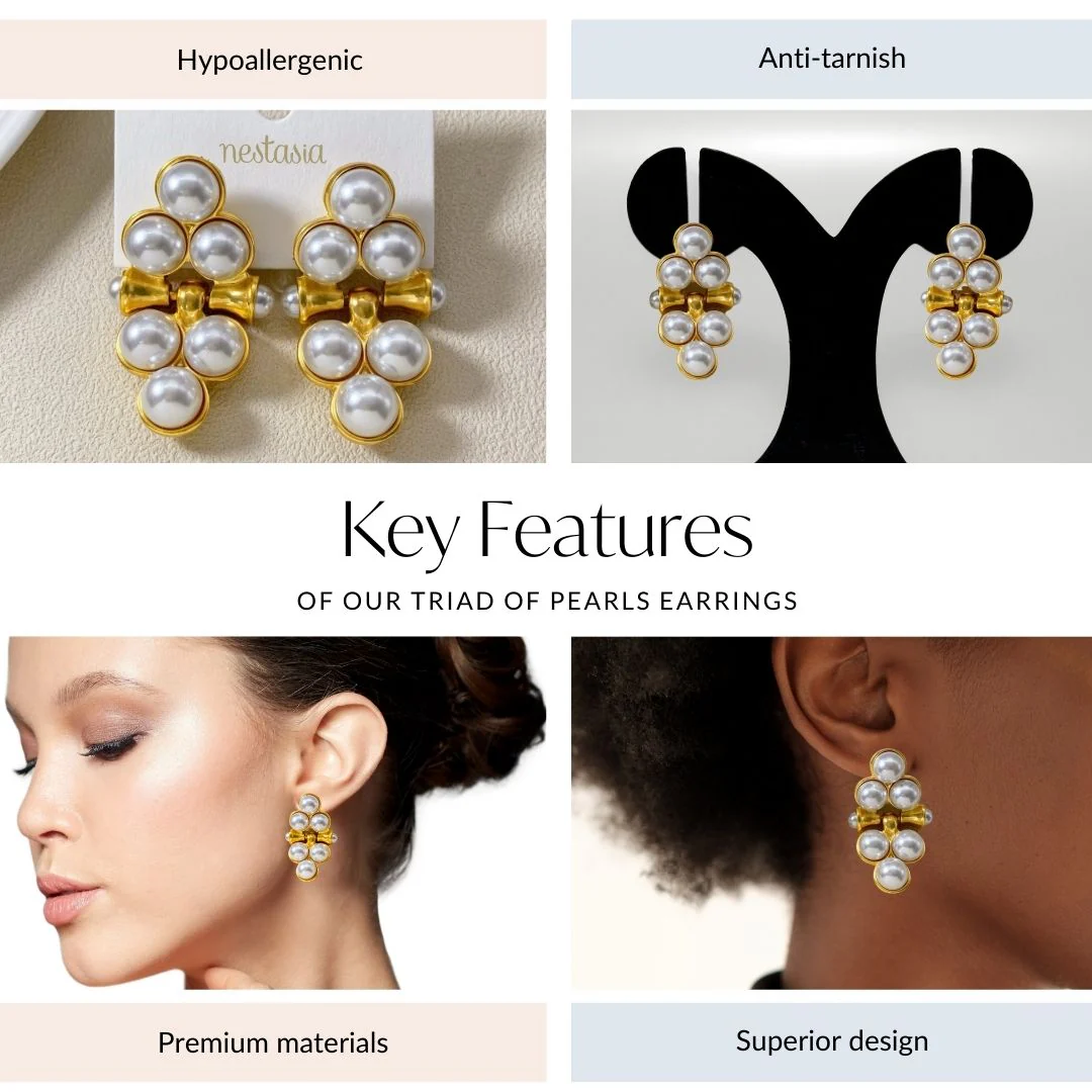 Triad Of Pearls Earrings - Image 4