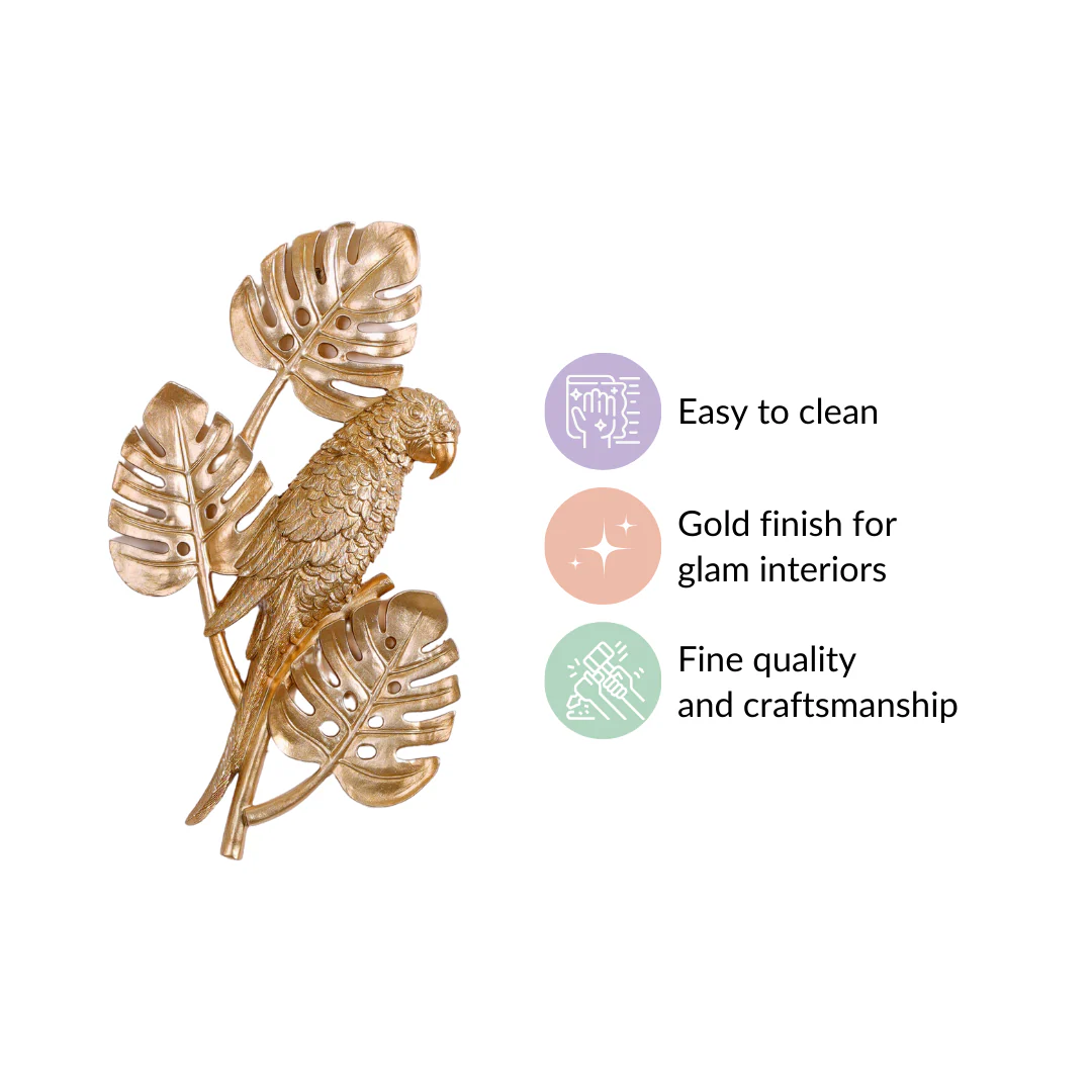 Tropical Parrot Wall Decor Gold - Image 5