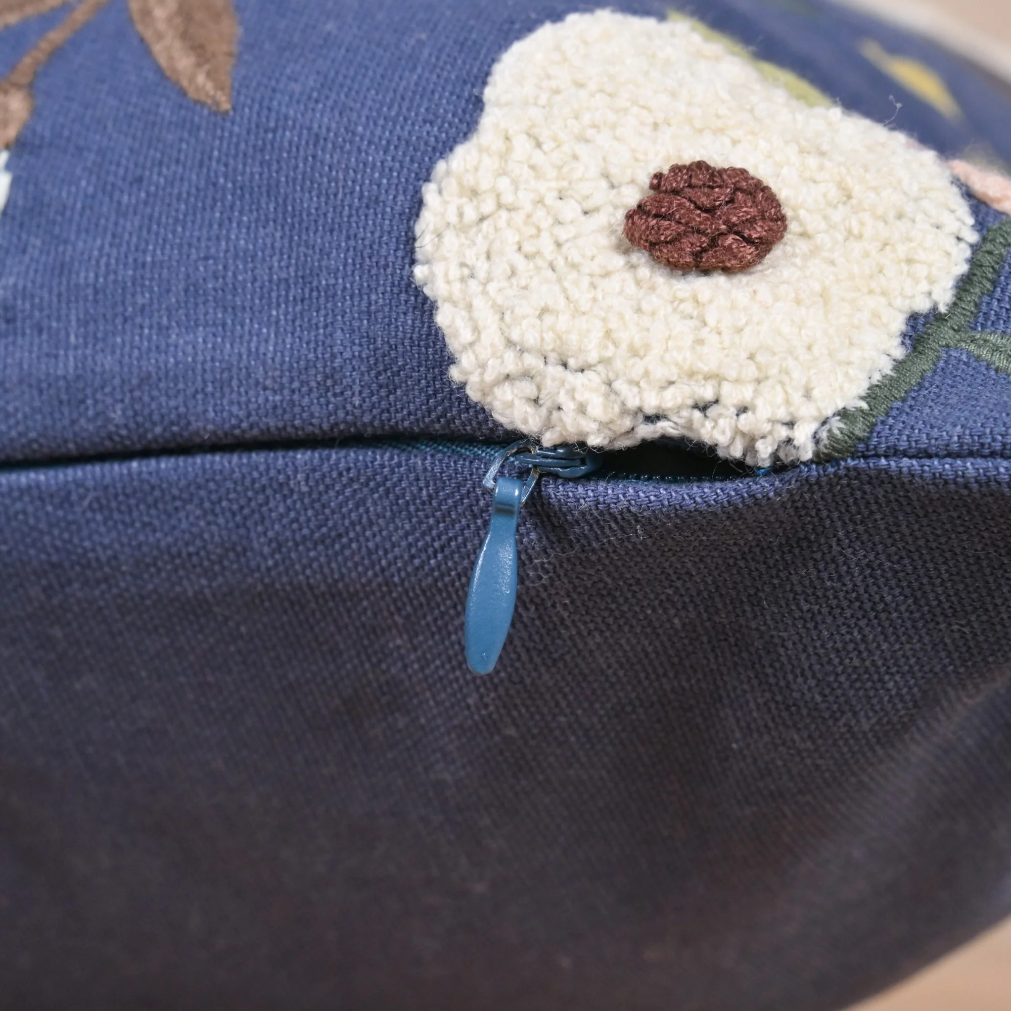 Tufted Floral Embroidered Cushion Cover 40x40cm - Image 8