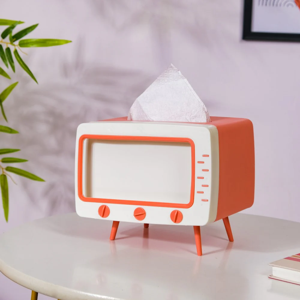 TV Tissue Box With Stand Pink - Image 5