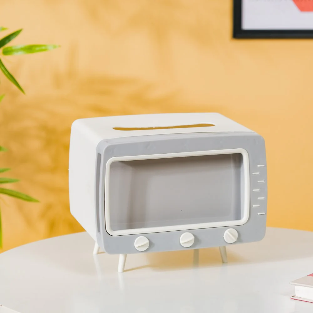 TV Tissue Box With Stand White - Image 6