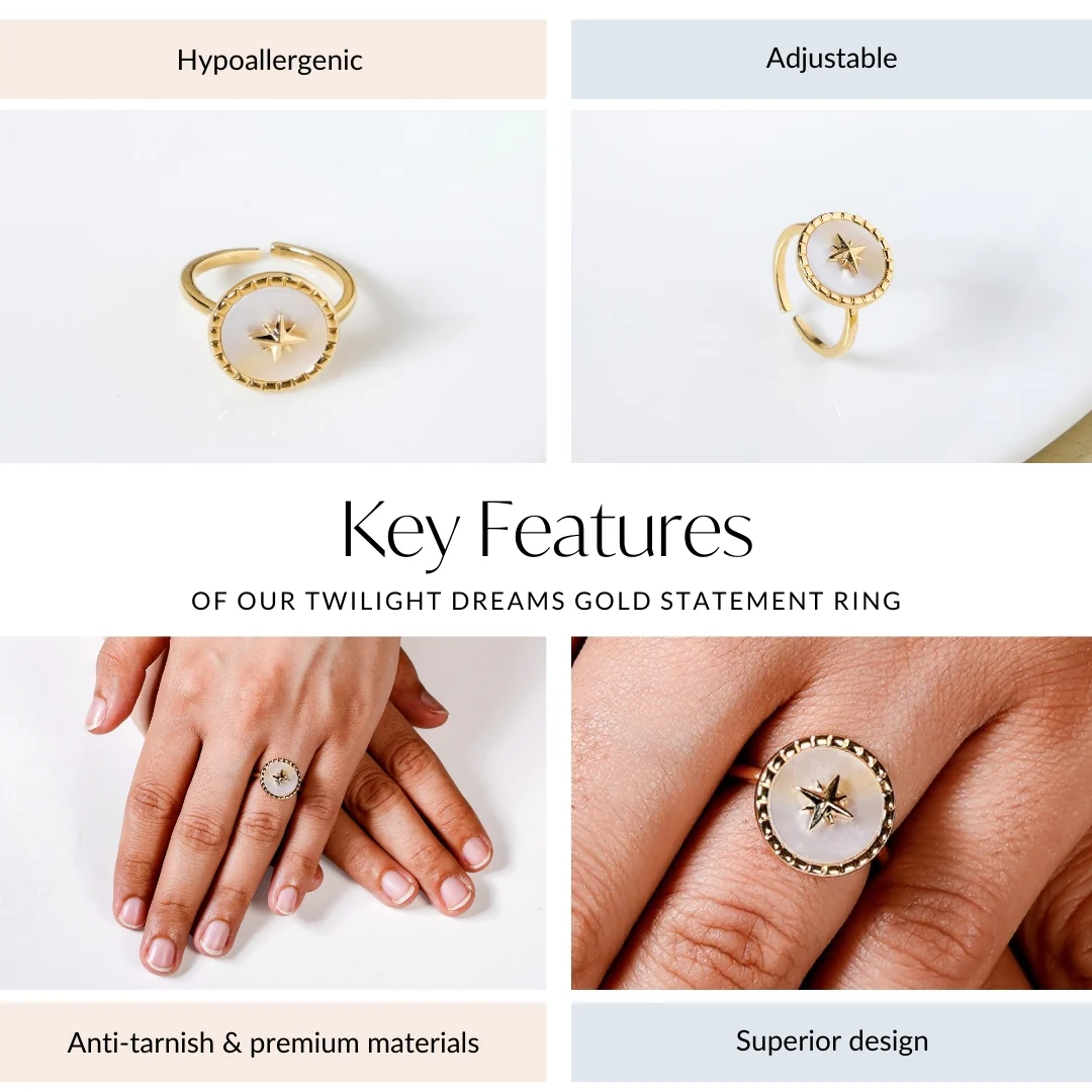 Twilight Dreams Gold Statement Ring - Image 4