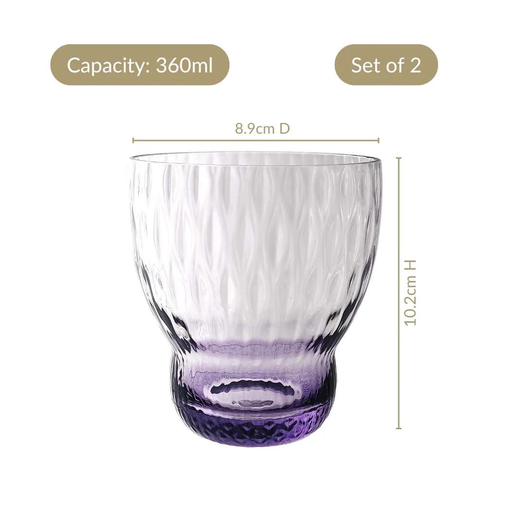 Twilight Embossed Glass Tumbler Set Of 2 360ml - Image 4