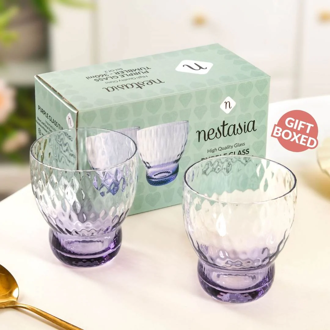 Twilight Embossed Glass Tumbler Set Of 2 360ml - Image 7