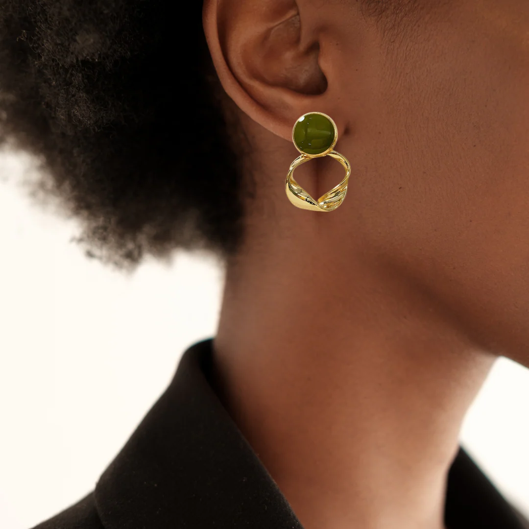 Twisted Grace Earrings Green - Image 2