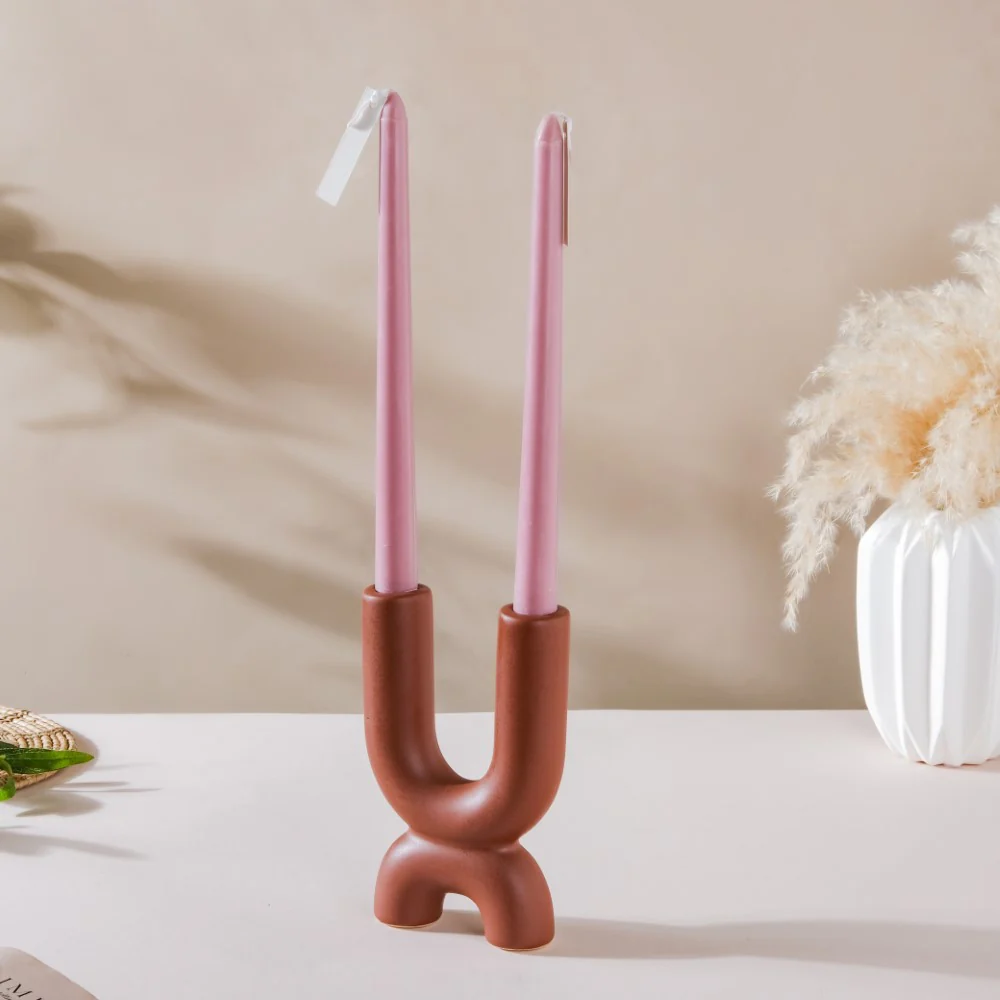 Ultra Mod Ceramic Candle Holder 2 Arm - Image 2