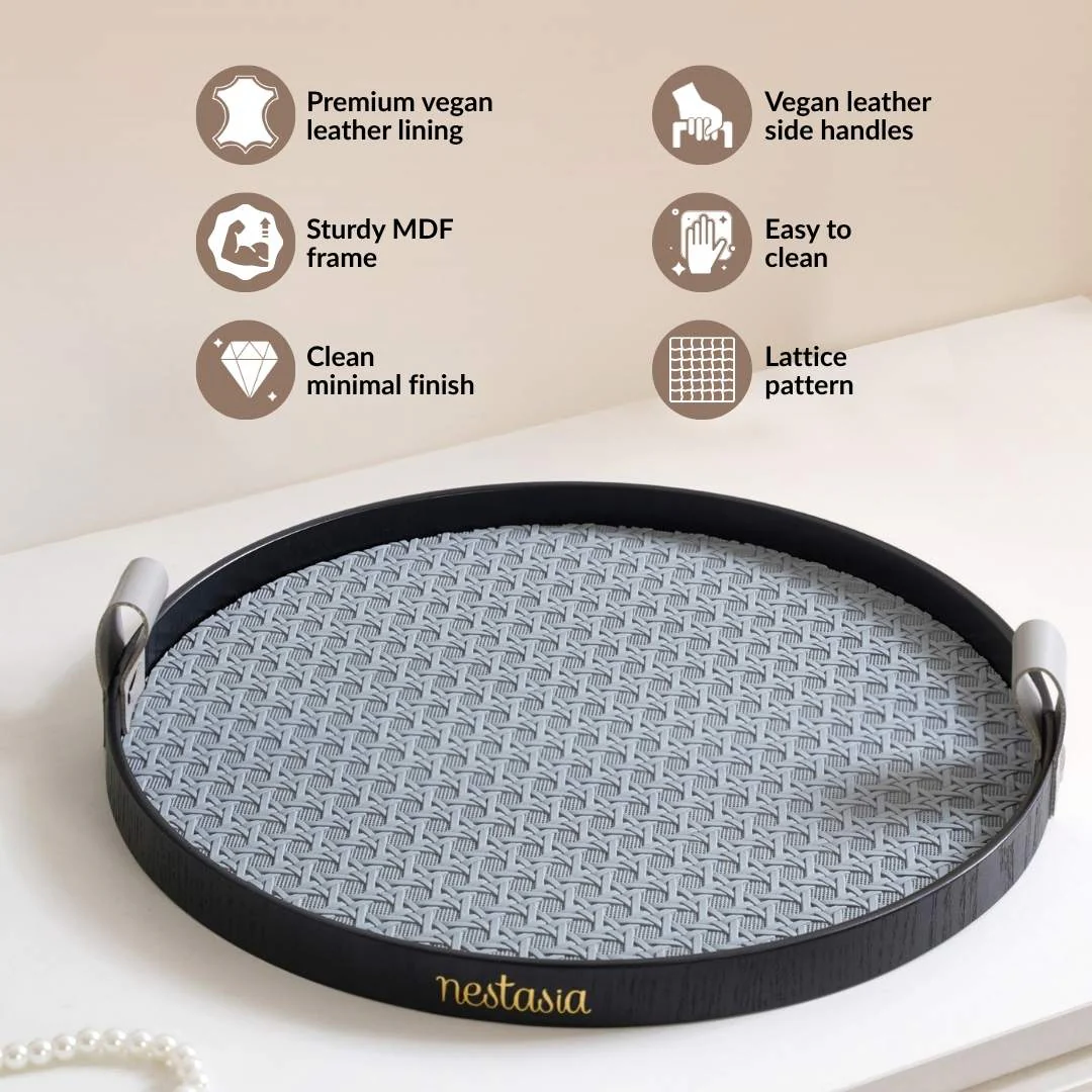 Urban Weave Multipurpose Round Tray Grey - Image 3
