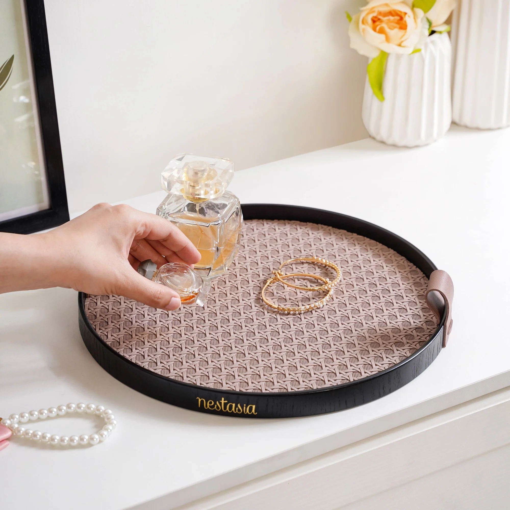 Urban Weave Multipurpose Round Tray Taupe - Image 3