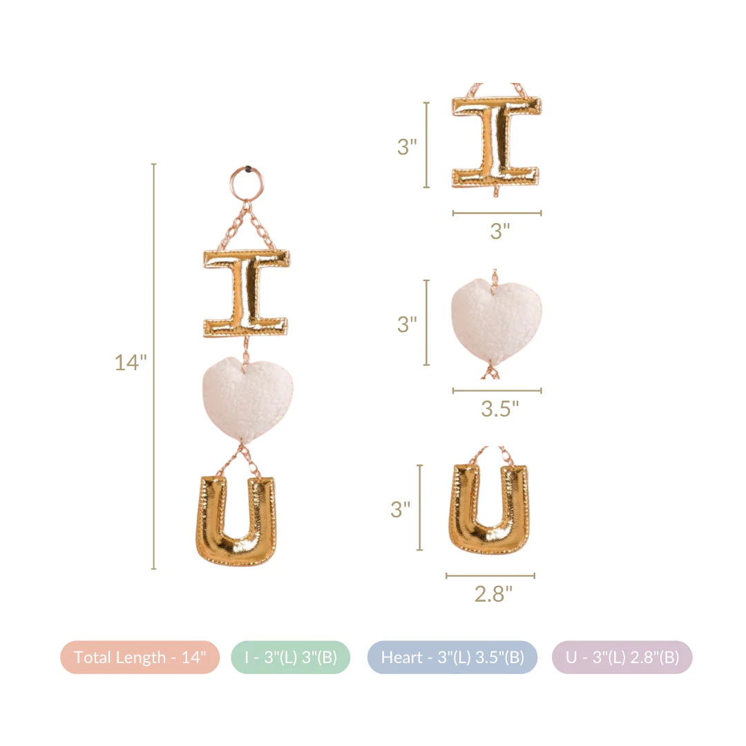 Valentine Wall Hanging I Heart You White Set Of 2 14 Inch - Image 4