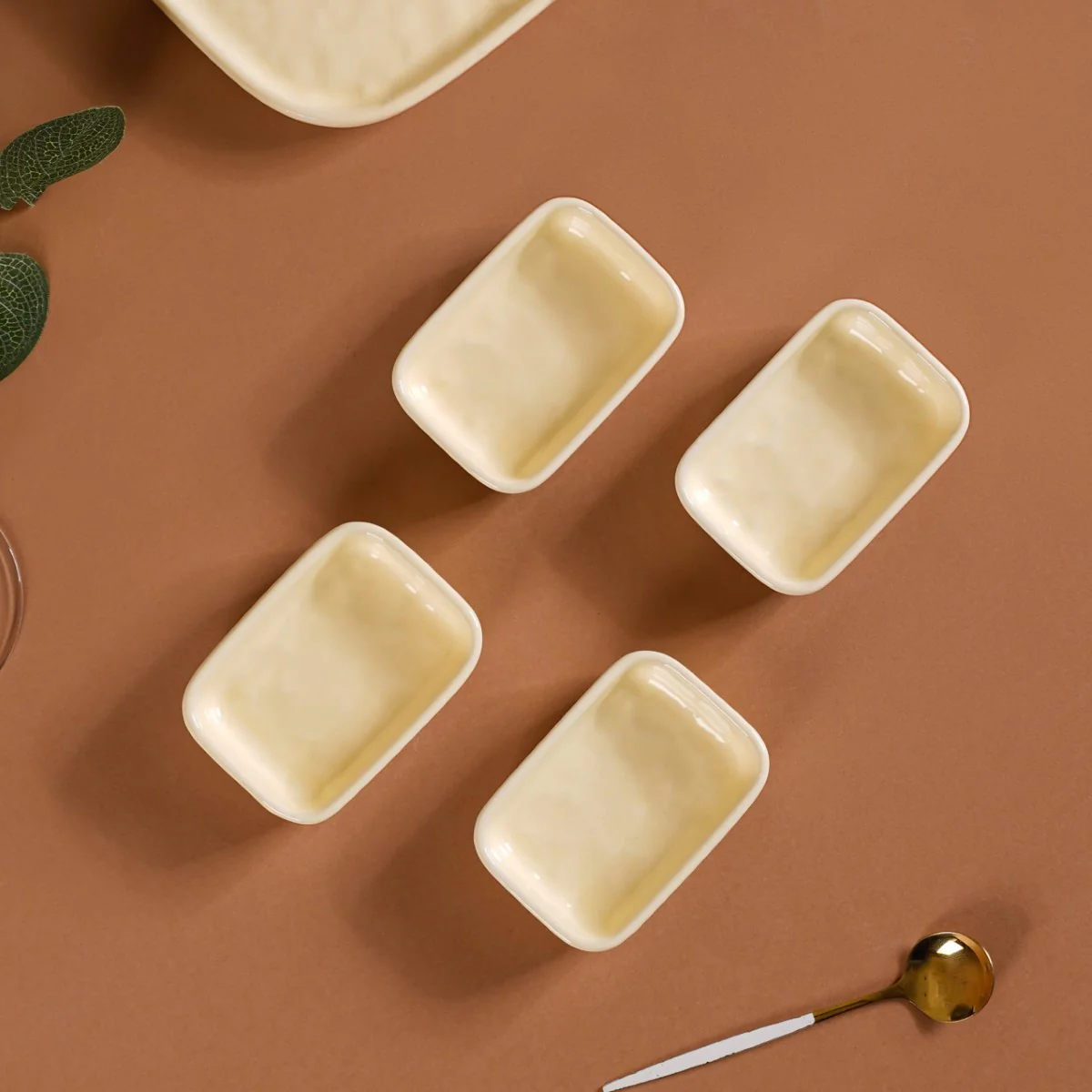 Vanilla White Textured Dip Bowl Set Of 4 100ml - Image 9
